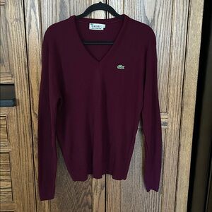 Vintage Izod Lacoste acrylic v-neck golf sweater XL